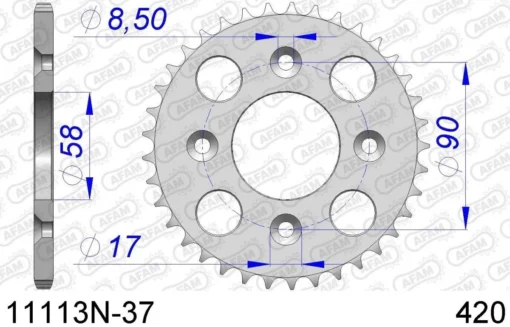 AFAM Tandwiel Achterzijde Aluminium 37T - 420 -KTM Verkoop 2024 11113n 37 f883