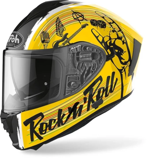 Airoh Spark Rock N Roll Motorhelm -KTM Verkoop 2024 airoh spark rock n roll geel d8dc