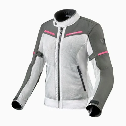 Rev'it Airwave 3 Ladies Motorjas -KTM Verkoop 2024 airwave 3 ladies zilver roze voorzijde 753f