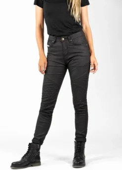 John Doe Betty Biker Jeggings Zwart Motorbroek -KTM Verkoop 2024 john doe betty biker jeggings black jdj4009 voorkant 0b84